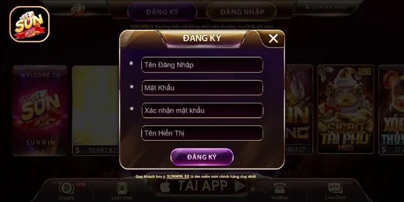 Nhập thông tin đăng ký